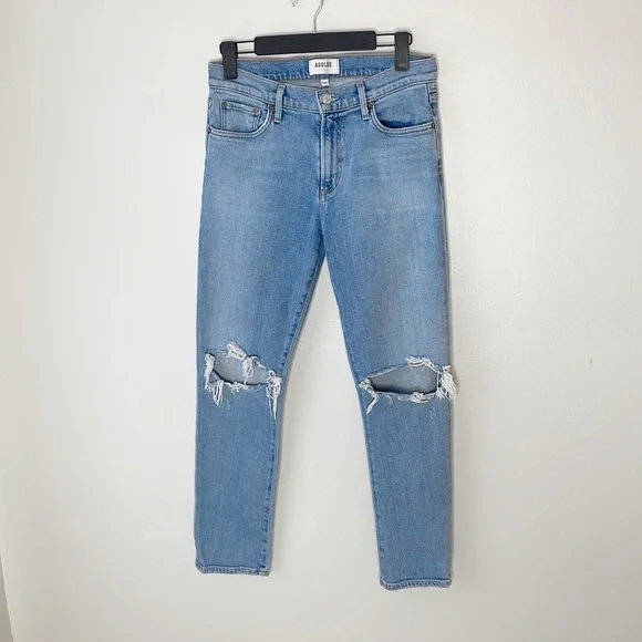 Agolde Toni ripped knee slim straight jeans - Picture 5 of 12